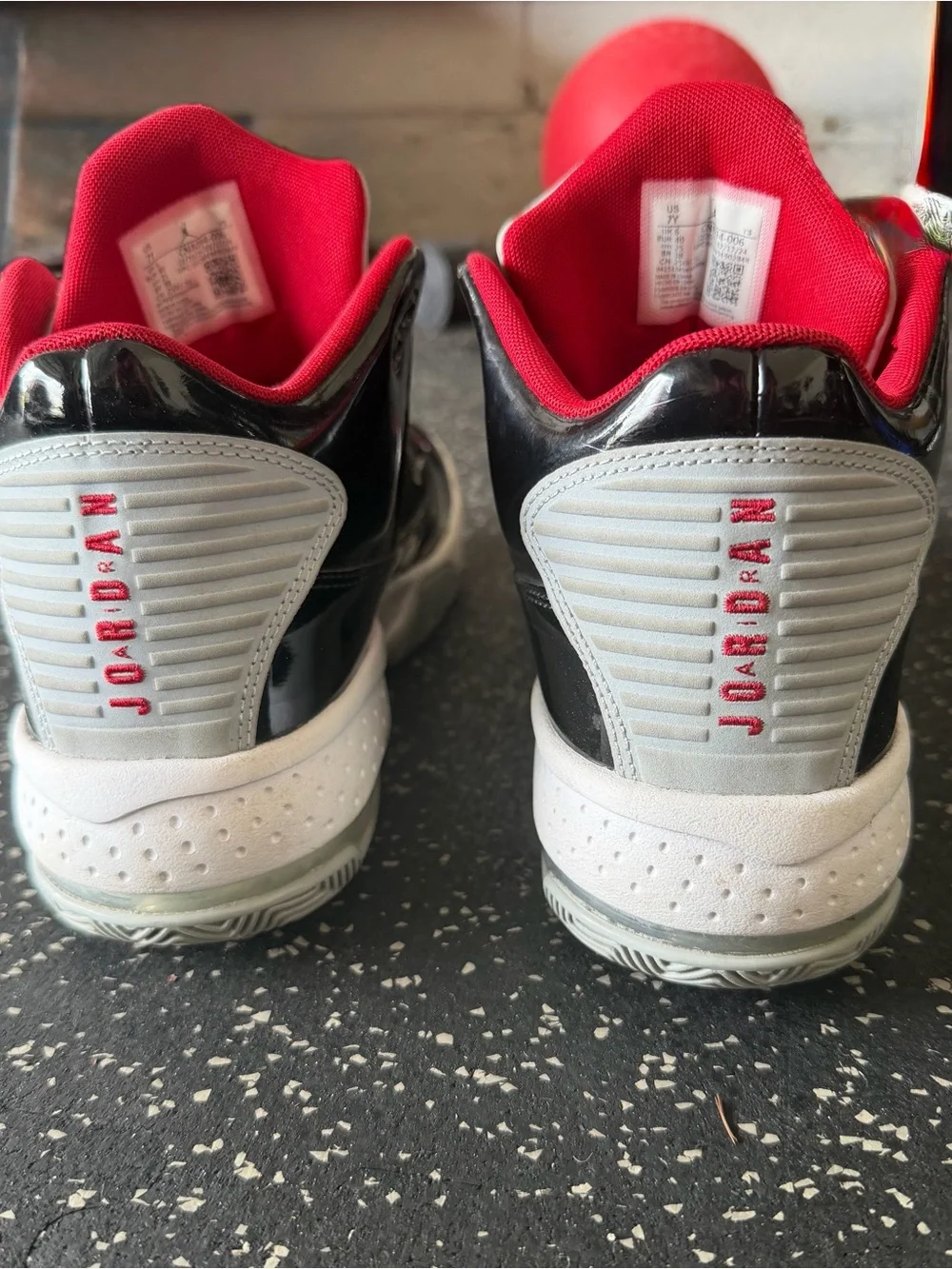 Nike Jordan: Kids Black and Red High-Top Sneakers